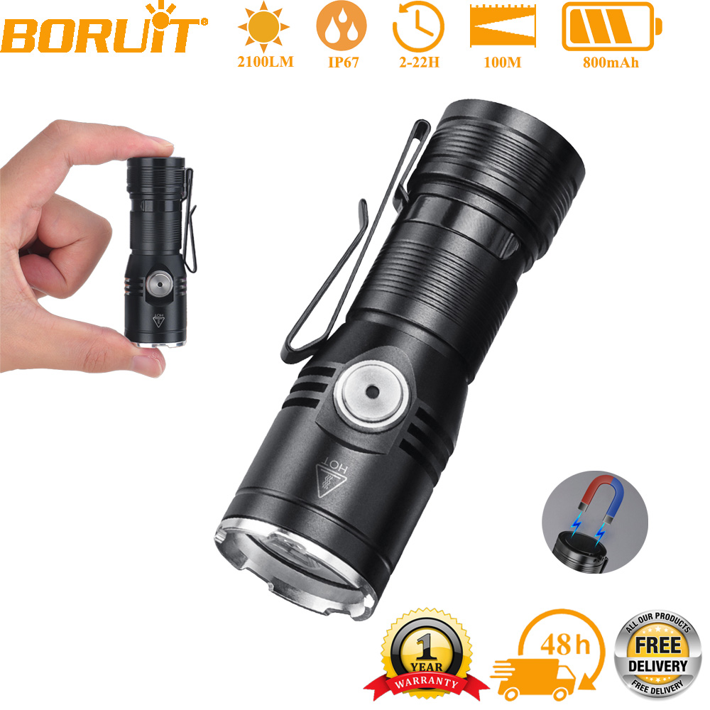 Zinc Outdoor Lighting - BORUiT ET15 EDC Flashlight Ultra Bright
