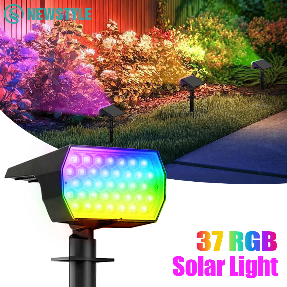 Dusk To Dawn Bulb - 1-4PCS Solar RGB Spot Lights Outdoor