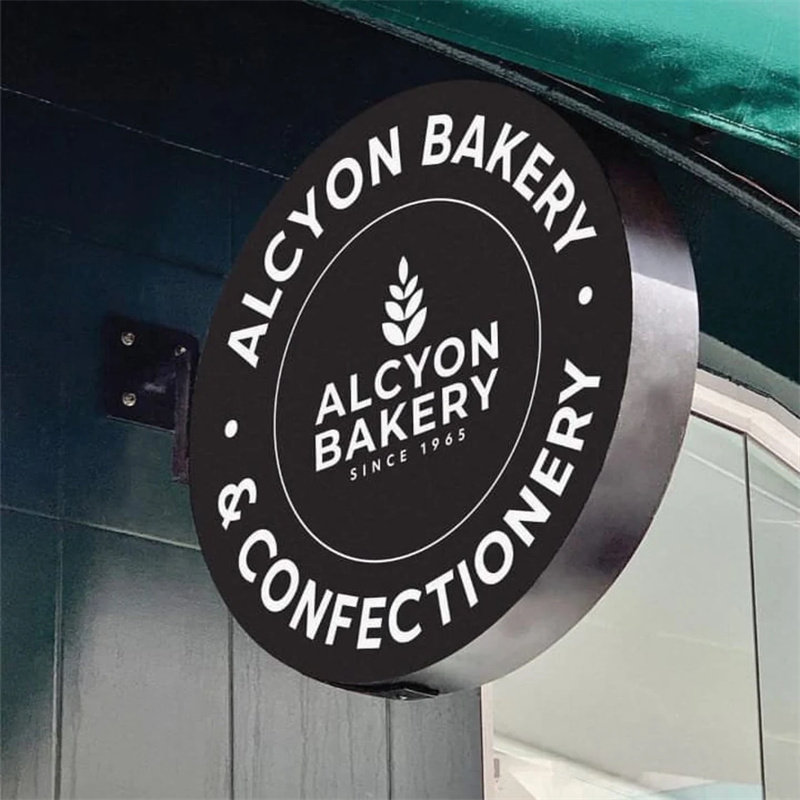Outdoor Lighting For Store - Custom Round Light Box Store front