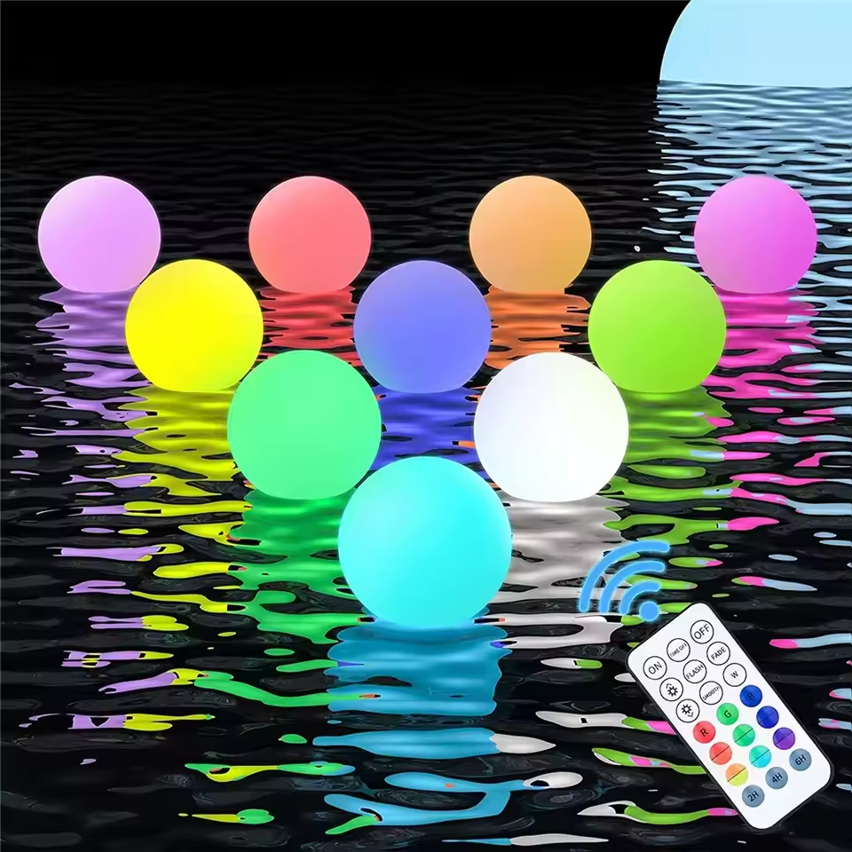 Outdoor Lighting Around Pool - 1-4PCS Floating Pool Lights with 16