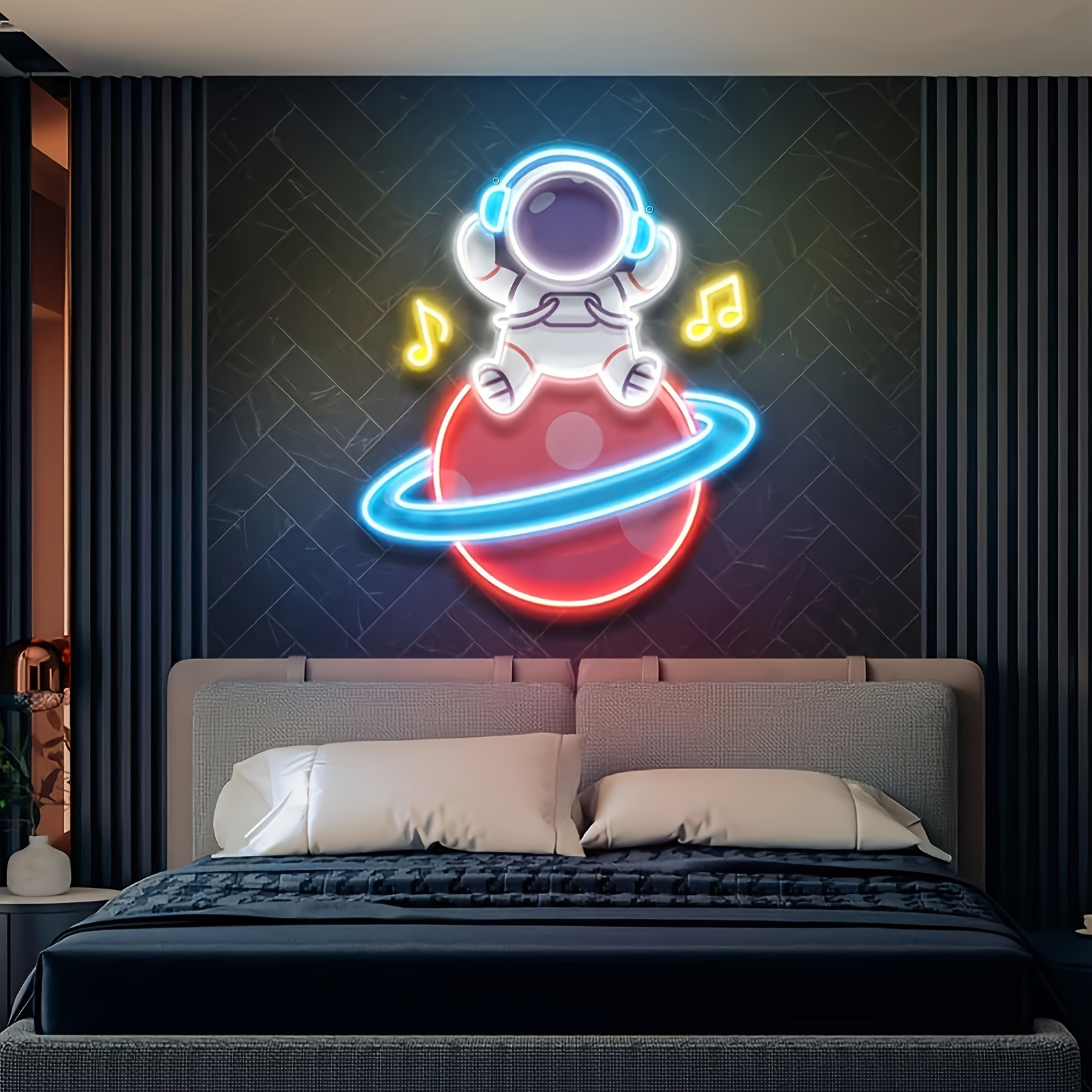 Outdoor Lighting For Store - Music Astronaut Neon Light Sign USB