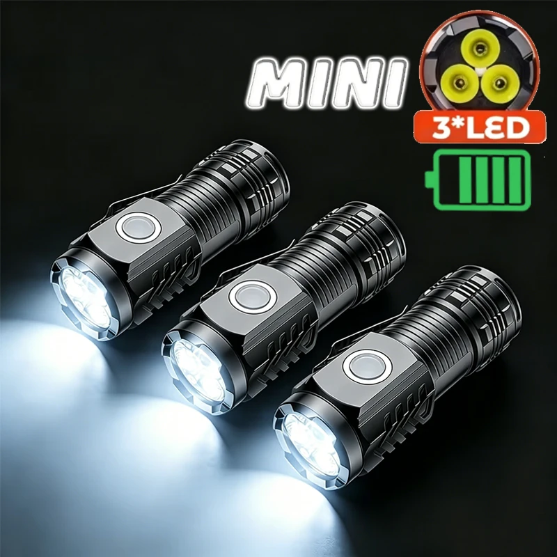 Outdoor Lighting Beacon - Portable Mini 3 LED Handheld Flashlight