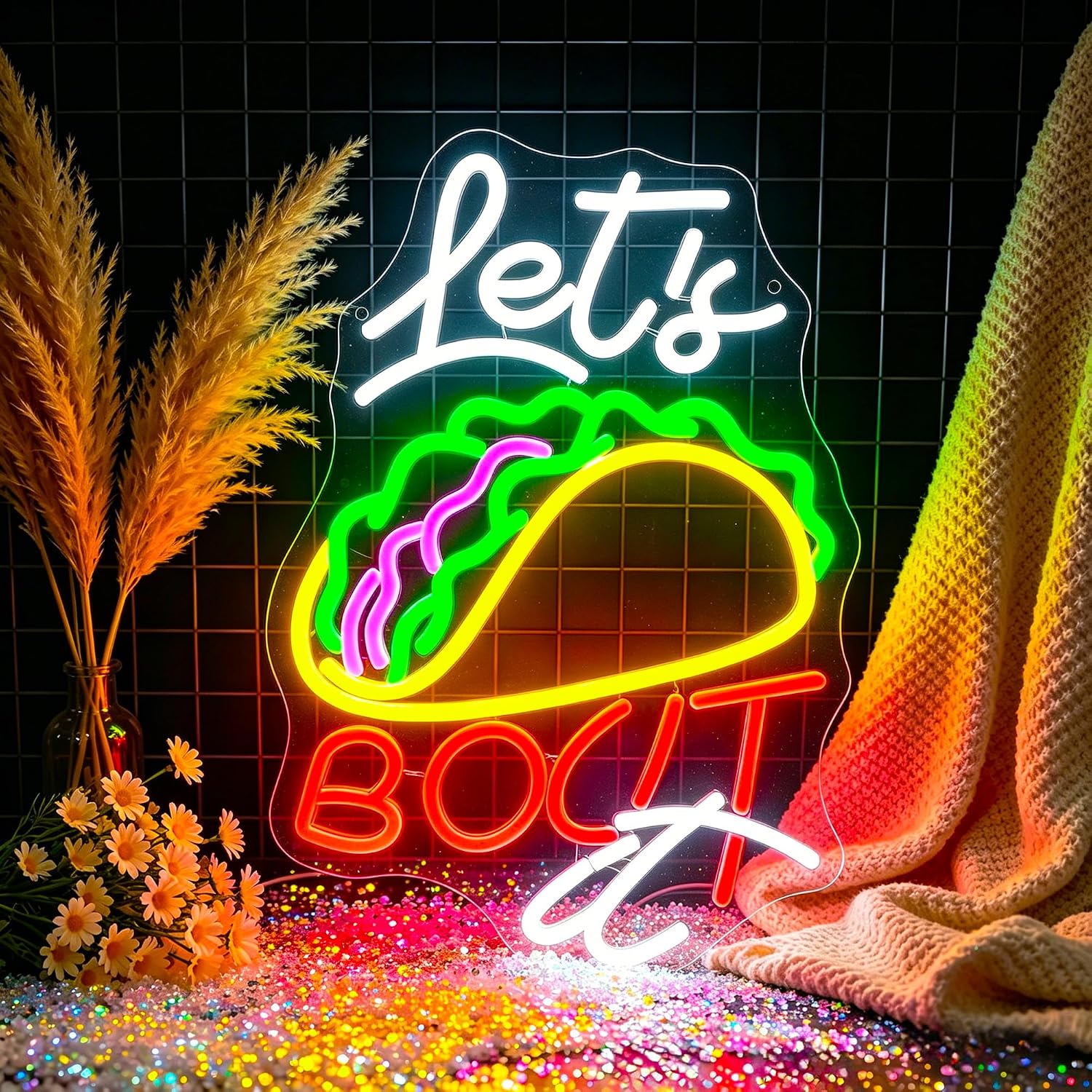 Outdoor Lighting For Store - Tacos Neon Sign USB Powered LED
