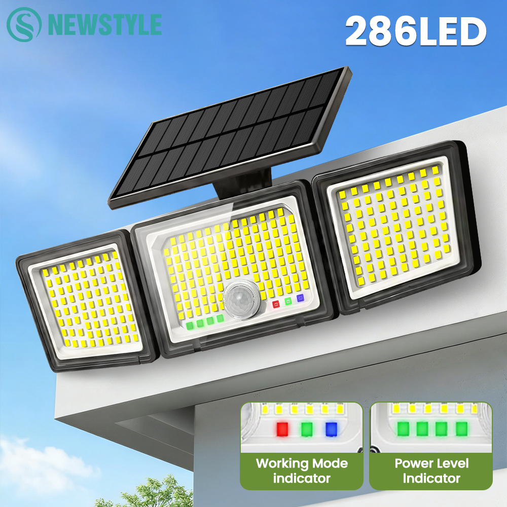 Dusk To Dawn Bulb - Upgraded 286LED Solar Motion Sensor Light