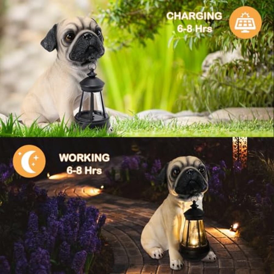 Solar Dog Garden Statue with S - Outdoor Lighting Japan recensione e prezzo