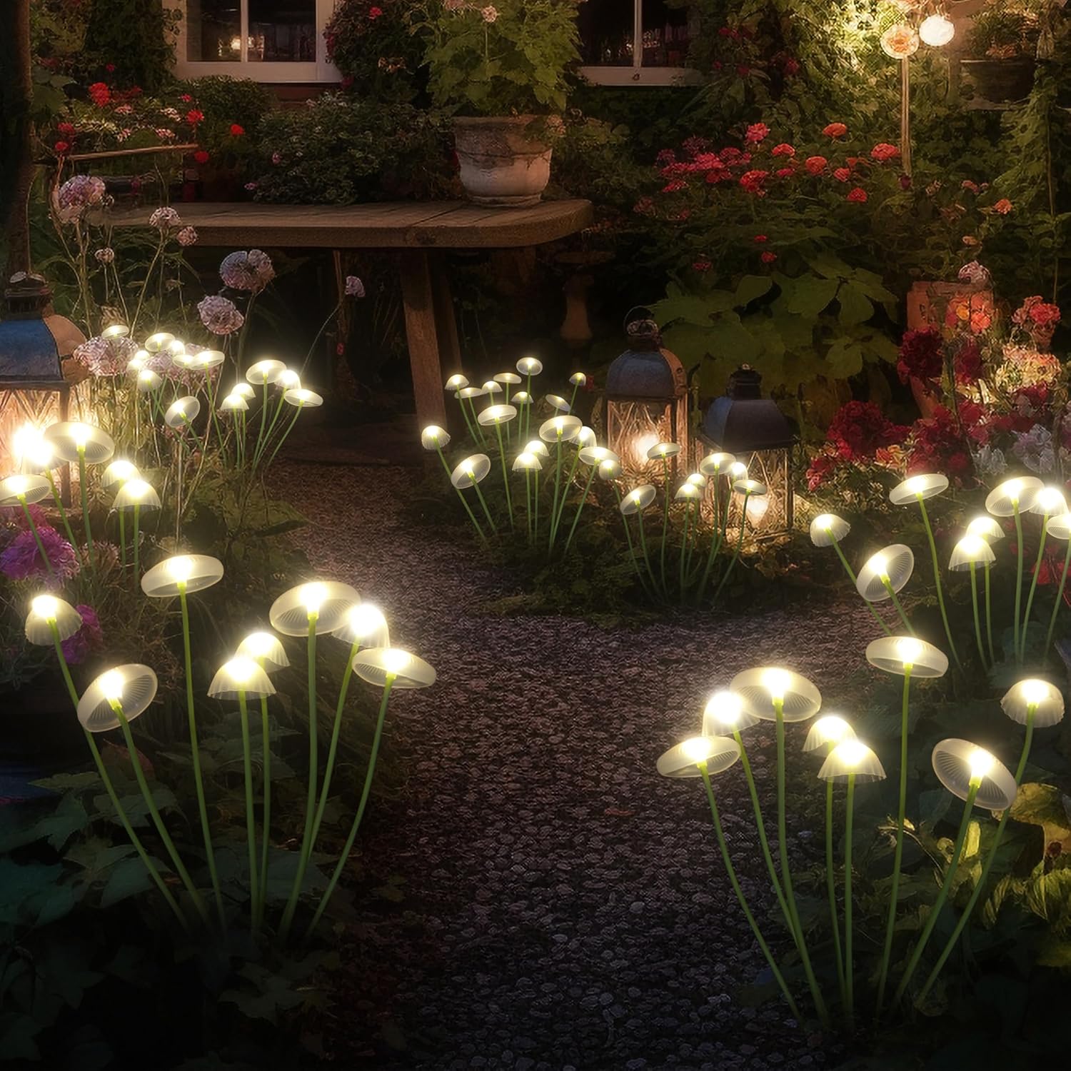 LED solar jellyfish mushroom l - Outdoor Lighting Jellyfish recensione e prezzo