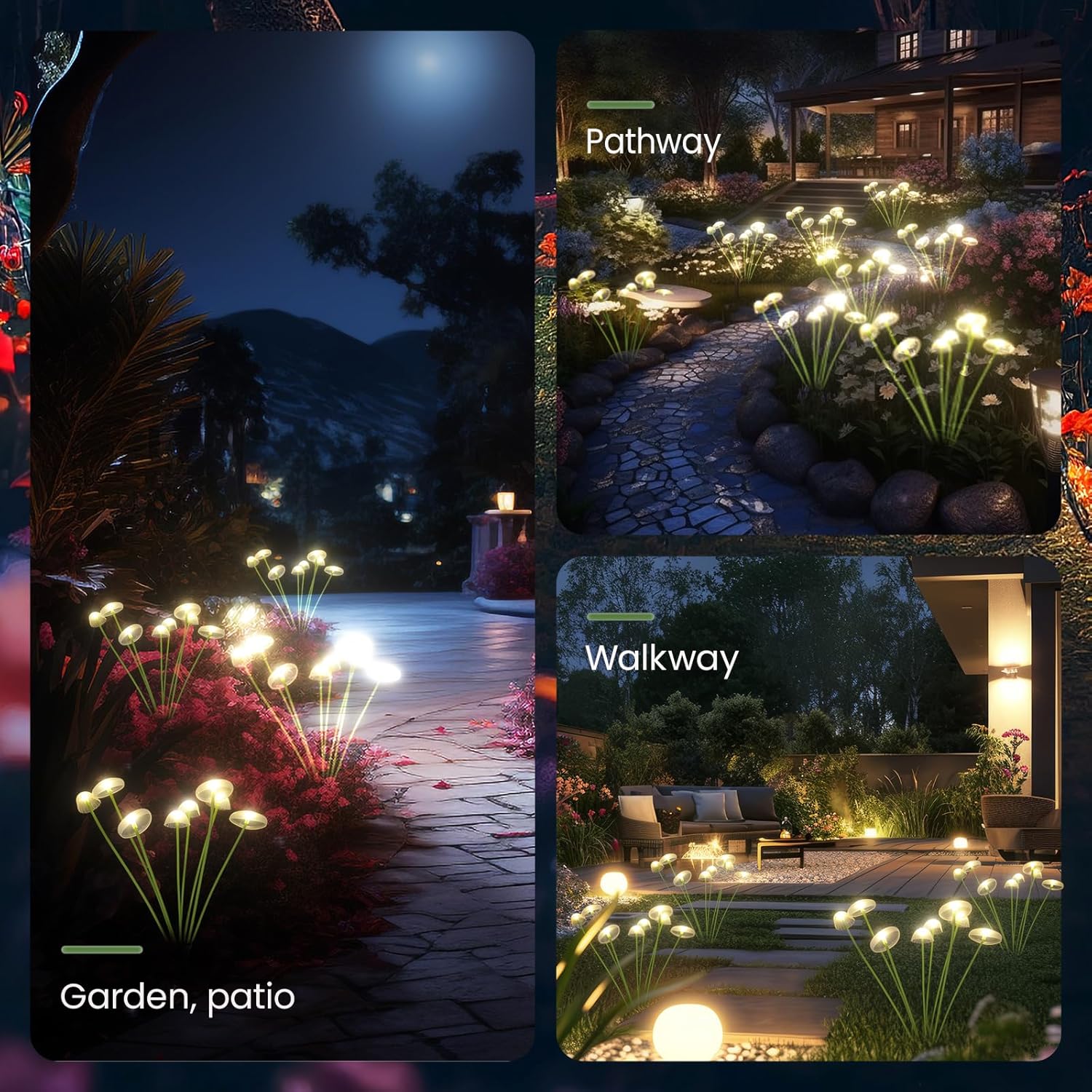 LED solar jellyfish mushroom l - Outdoor Lighting Jellyfish recensione e prezzo