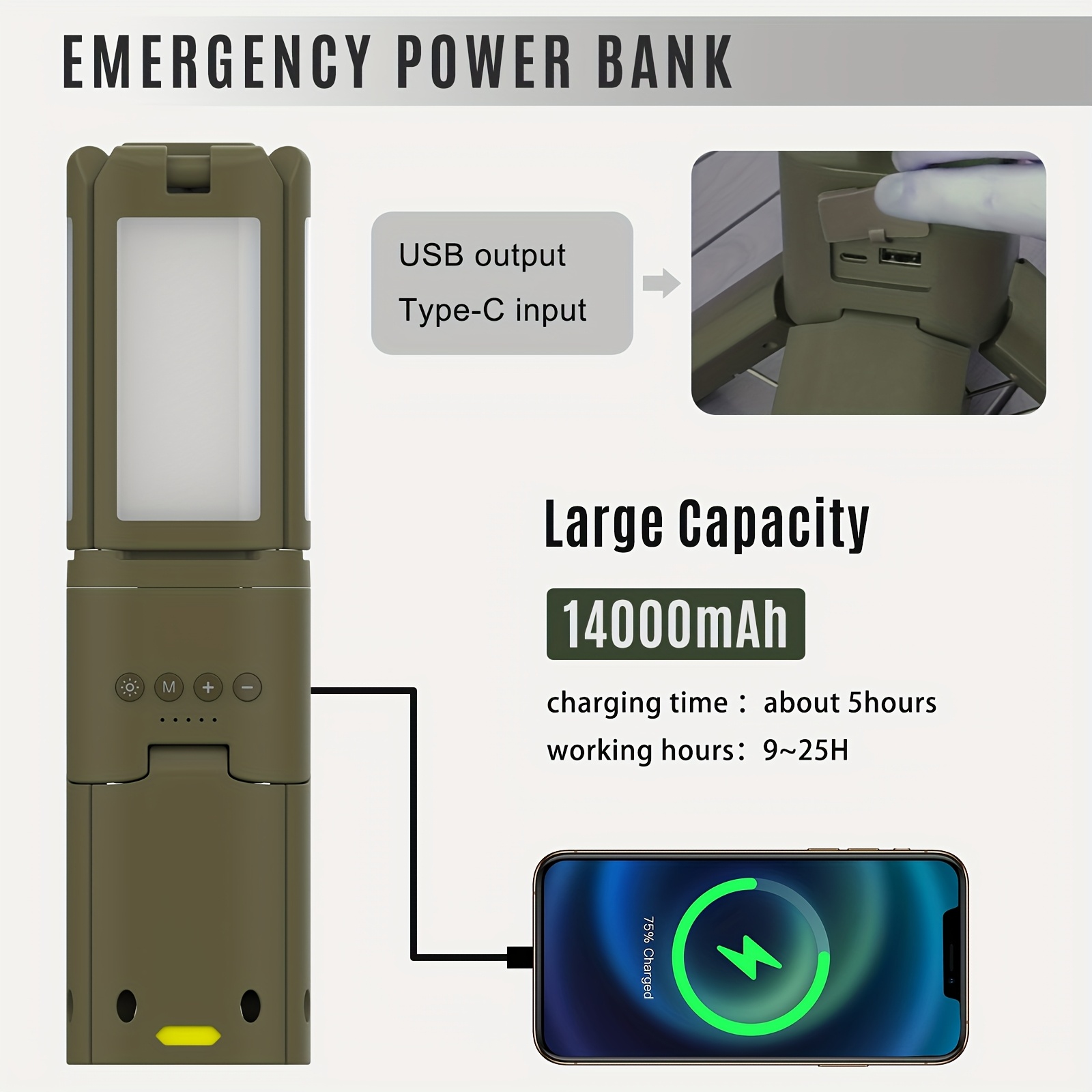 Camping Lantern, 14000mAh Rech - Outdoor Lighting Lanterns recensione e prezzo