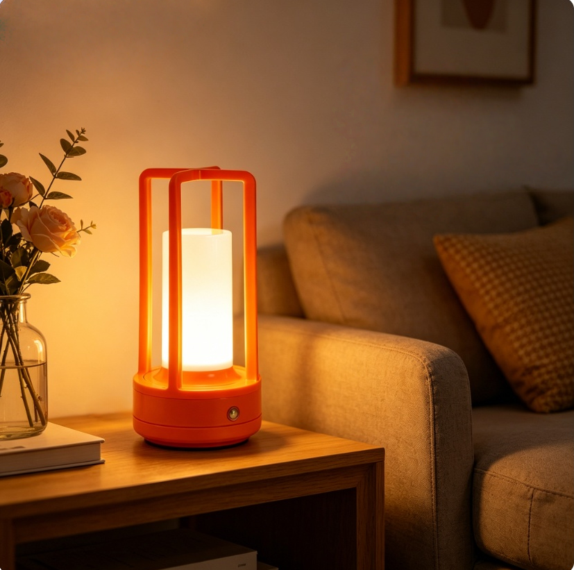 Modern Orange Cage Table Lamp  - Outdoor Lighting Types recensione e prezzo