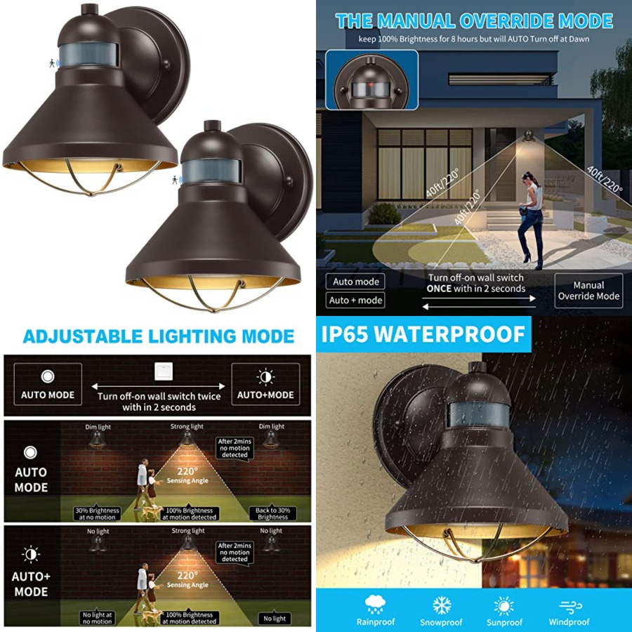 2 Pack Motion Sensor Outdoor L - Outdoor Lighting Lanterns recensione e prezzo