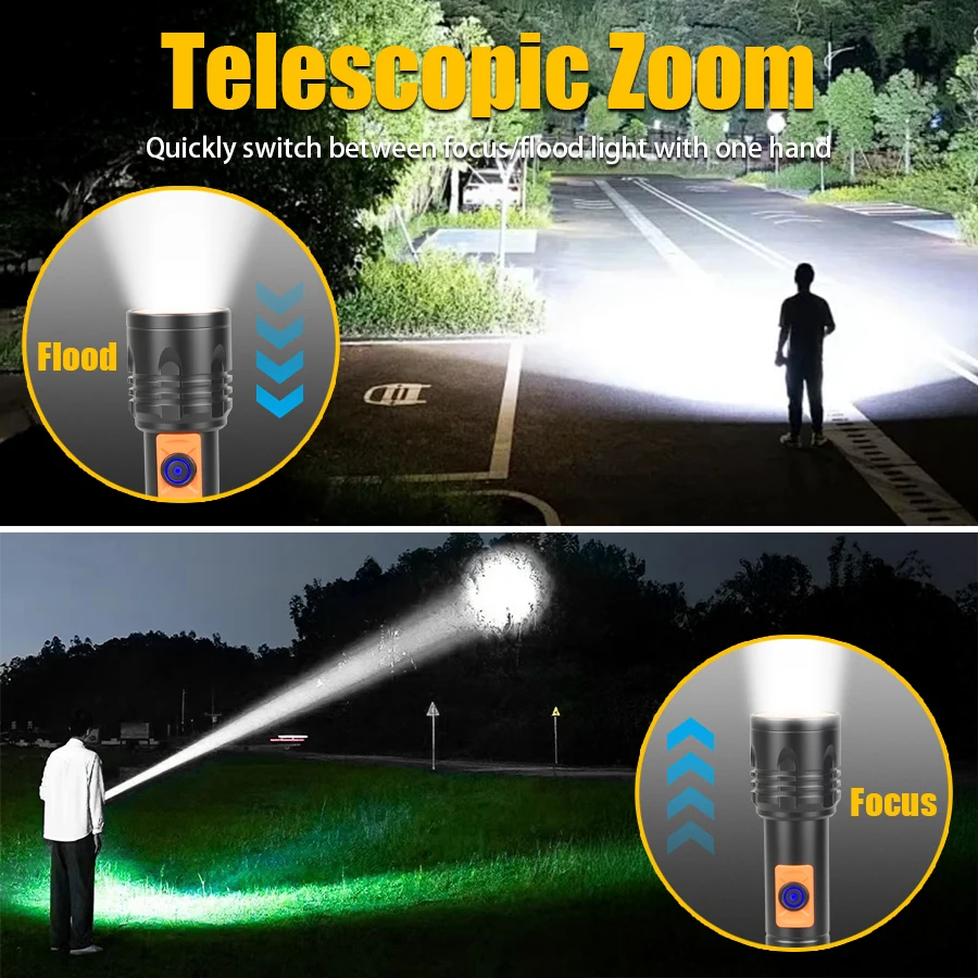 High Power LED Flashlight USB  - Outdoor Lighting Lanterns recensione e prezzo