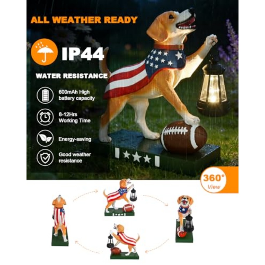 Cute Solar Dog Garden Statue w - Outdoor Lighting Japan recensione e prezzo