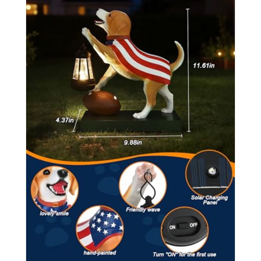 Cute Solar Dog Garden Statue w - Outdoor Lighting Japan recensione e prezzo