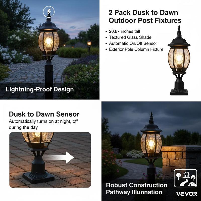 2-Pack Exterior Pillar Lantern - Outdoor Lighting Lanterns recensione e prezzo