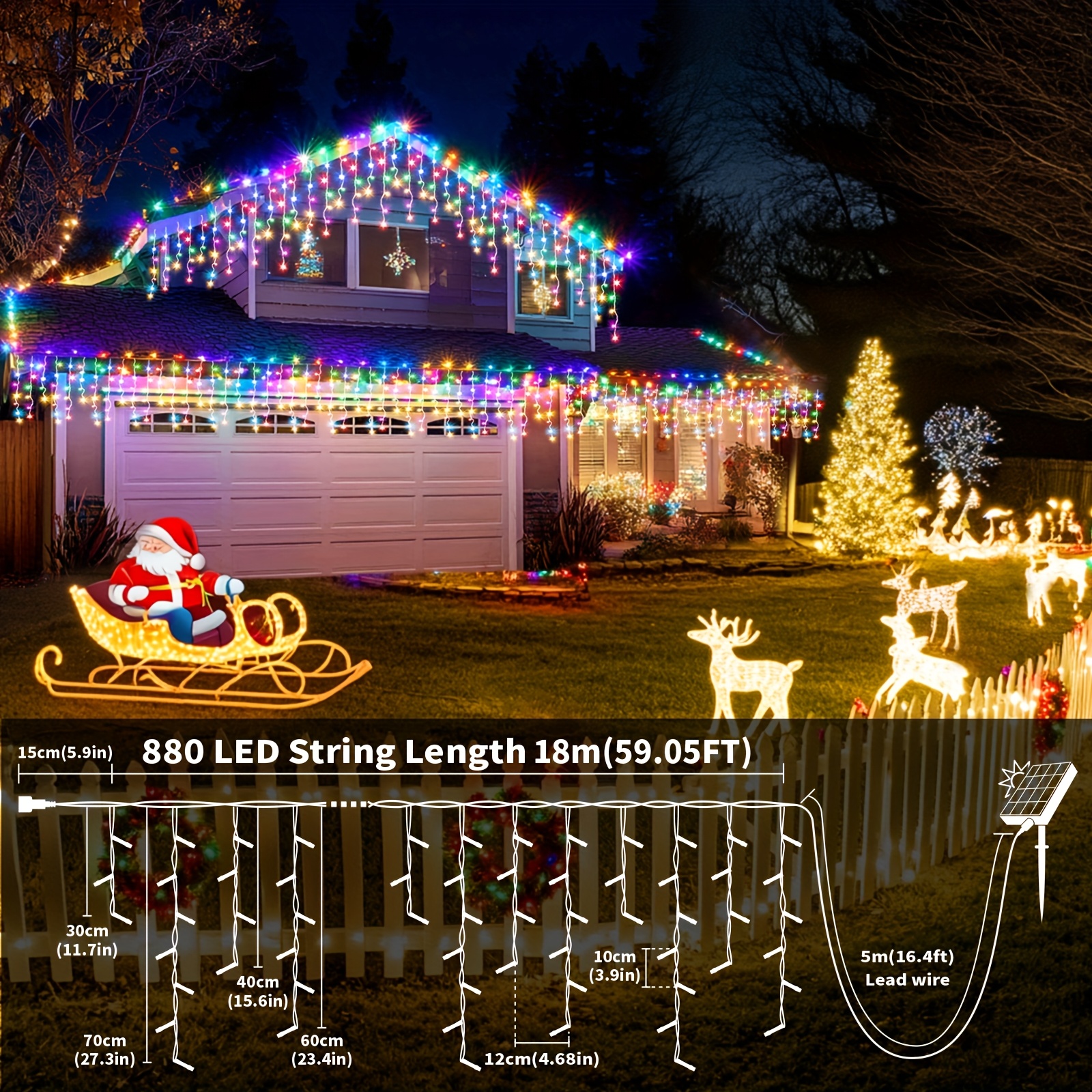 Solar-Powered Outdoor Icicle L - Outdoor Lighting Remote Control recensione e prezzo
