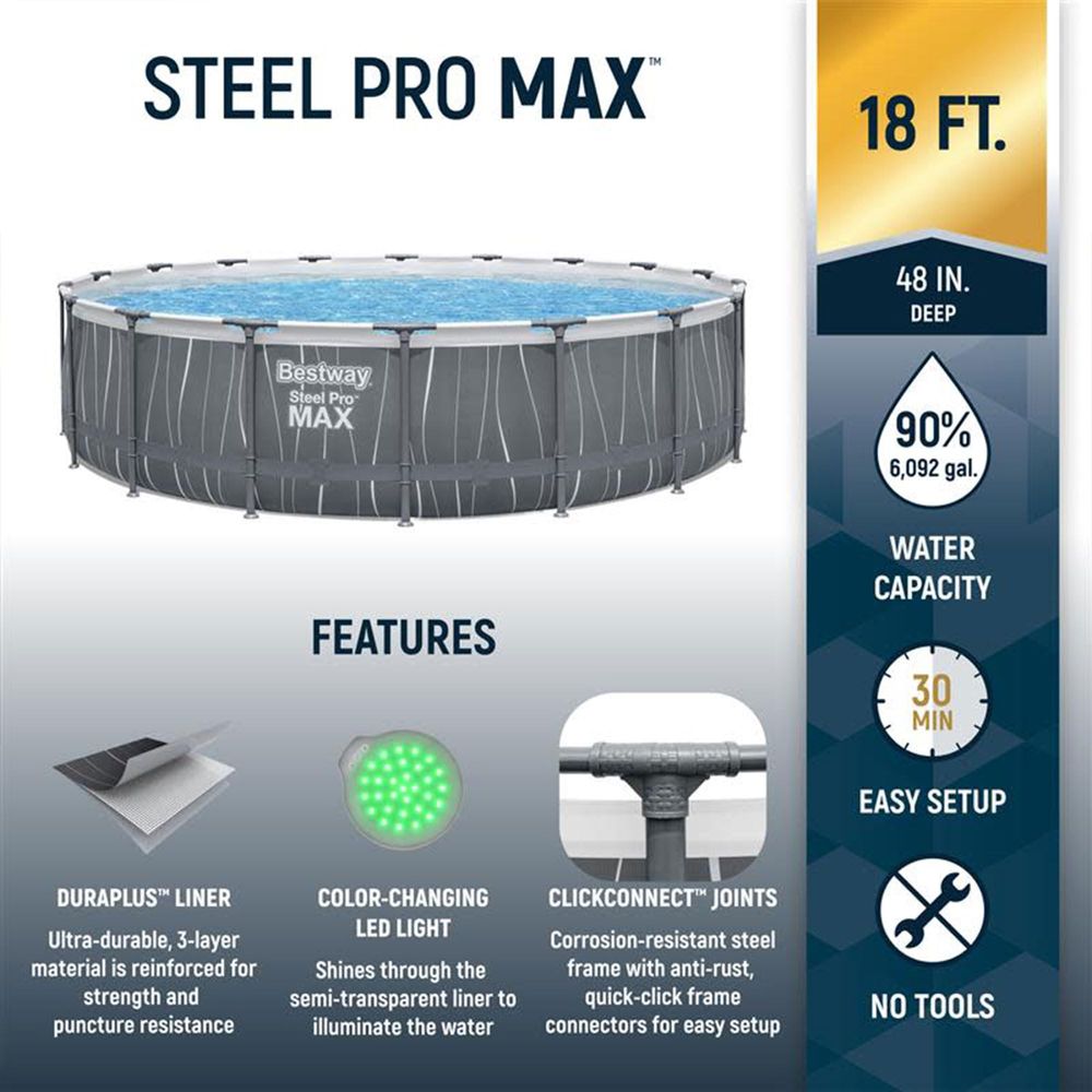 18 x 48 Above Ground Pool, Rou - Outdoor Lighting Around Pool recensione e prezzo