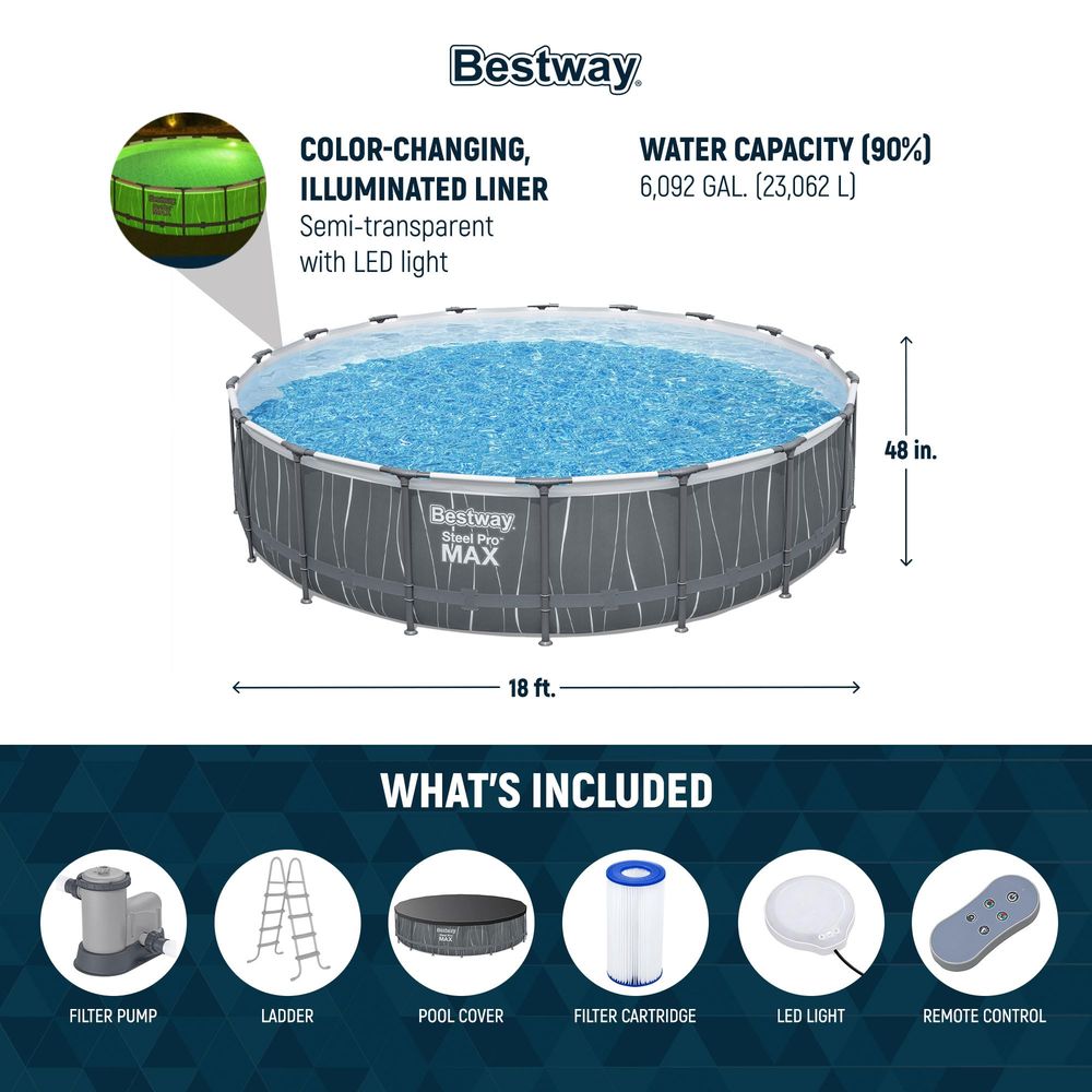 18 x 48 Above Ground Pool, Rou - Outdoor Lighting Around Pool recensione e prezzo