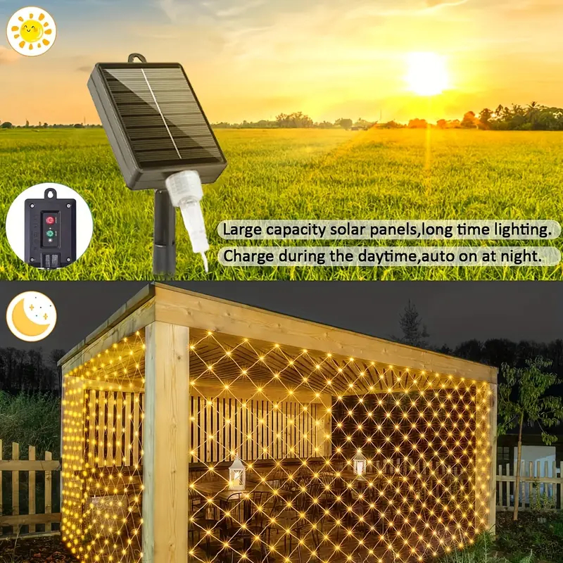 1Pc Outdoor Solar Net Lights 8 - Outdoor Lighting Grid Screen recensione e prezzo