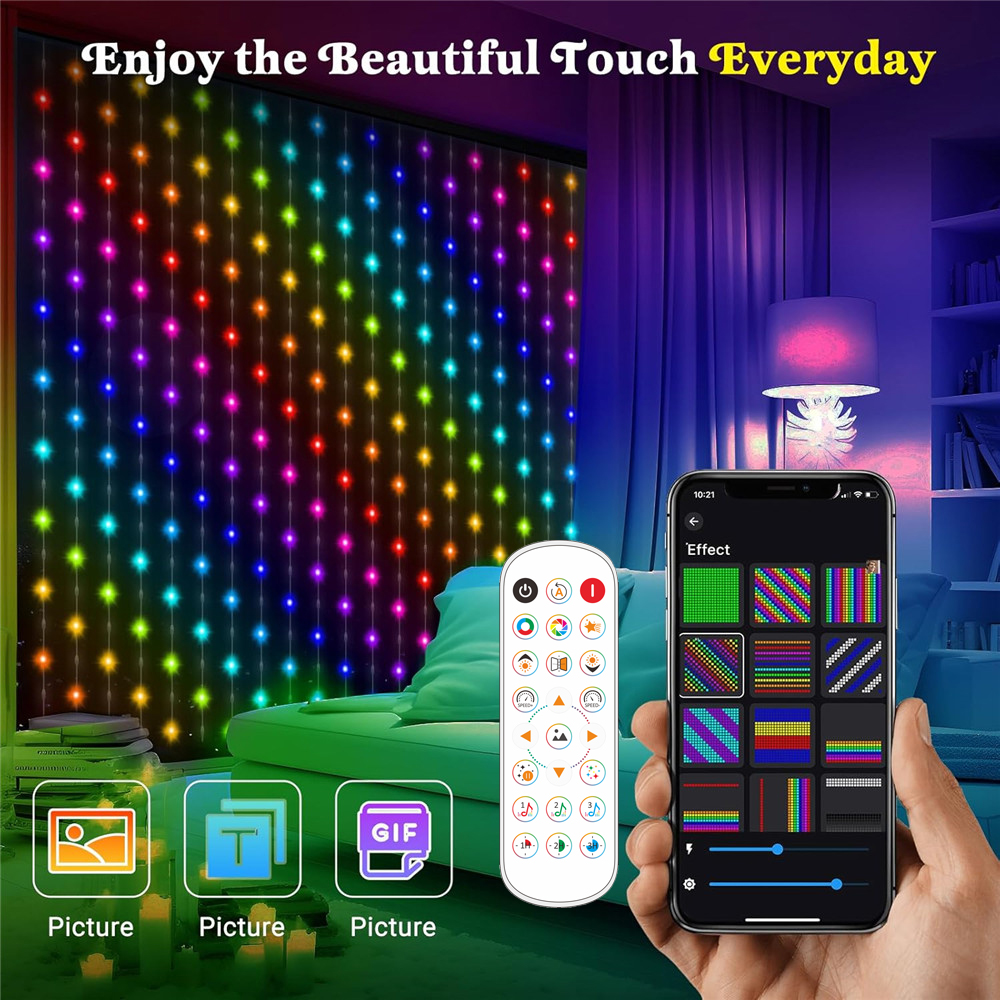 1/2PCS 400LED Curtain Lights L - Outdoor Lighting Remote Control recensione e prezzo