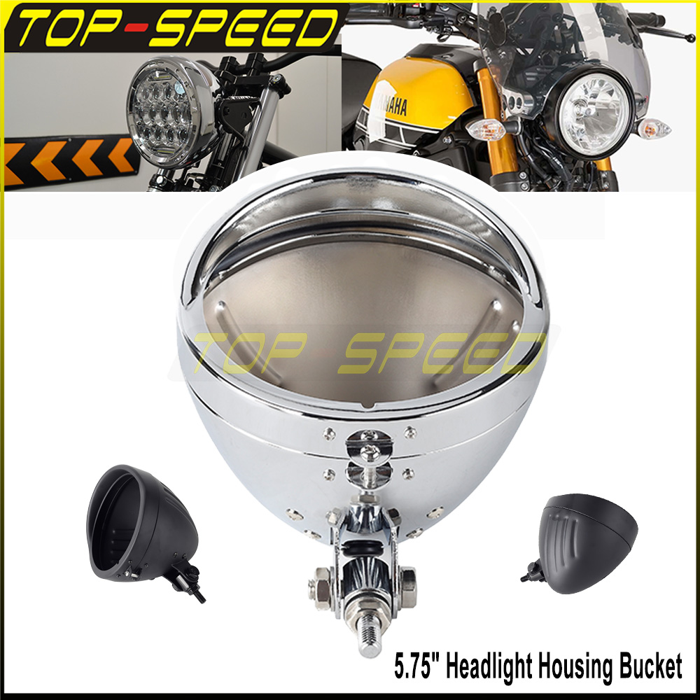 Black/Chrome Motorcycle Headla - Outdoor Lighting Unit recensione e prezzo