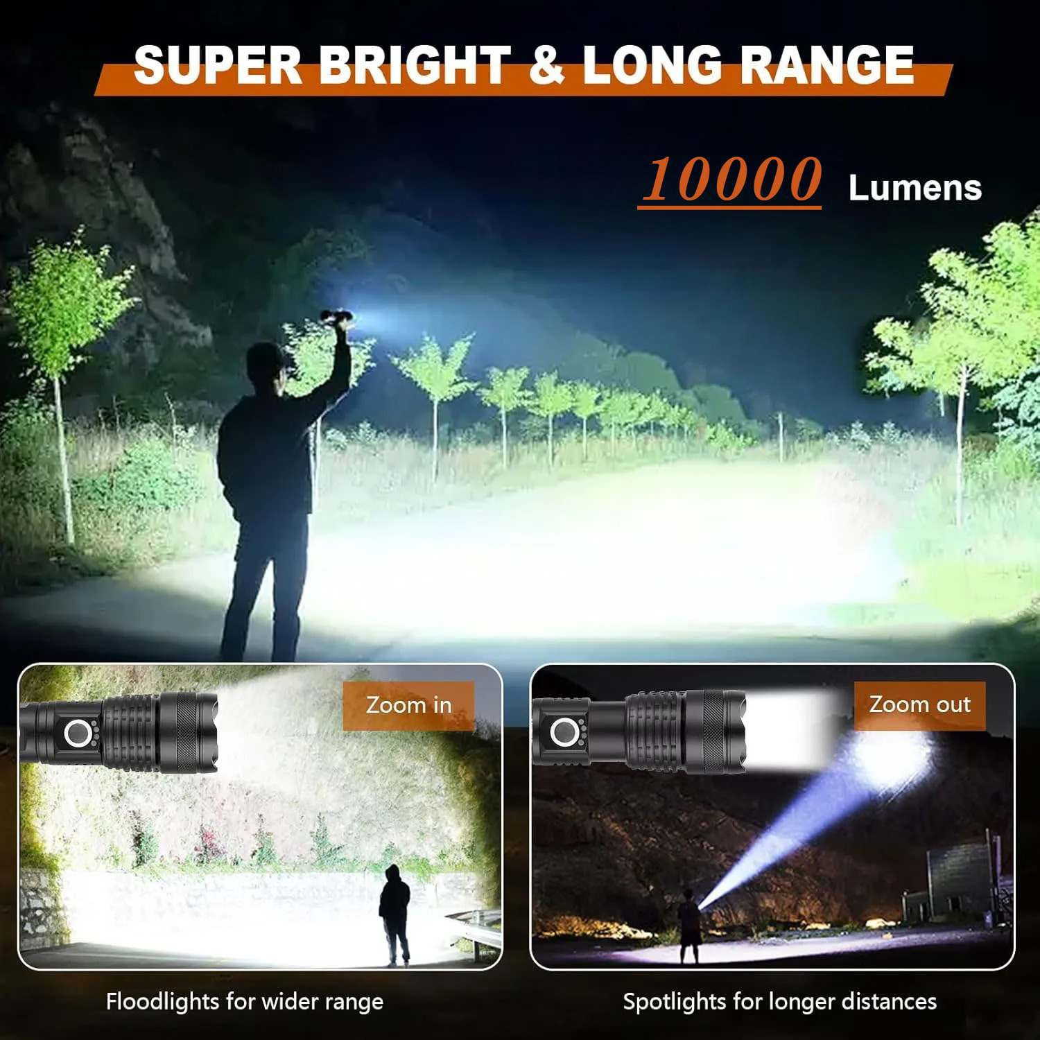 High Power LED Flashlight Rech - Outdoor Lighting Types recensione e prezzo