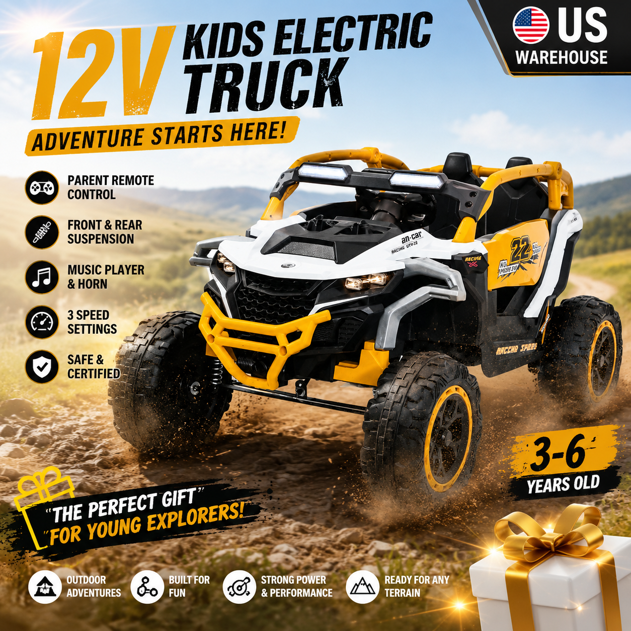12V Kids Electric Truck Ride o - Outdoor Lighting Remote Control recensione e prezzo